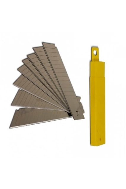 Falçata Bıçak Ağzı 18x0,4 mm 10 Adet - Maket Bıçağı Yedeği