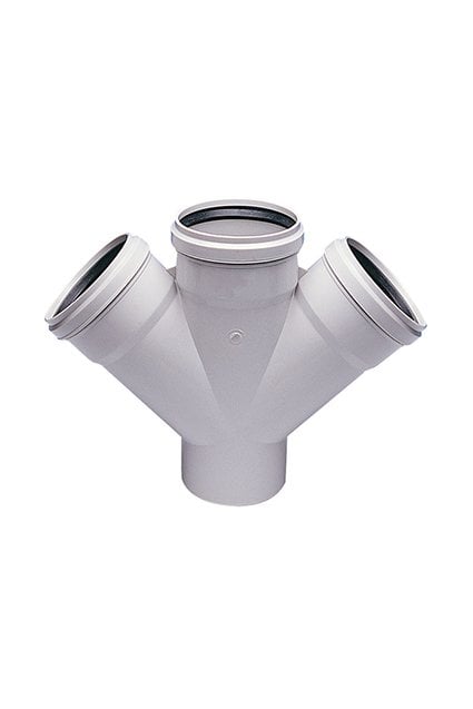 Pvc-U Atık Su Çift Çatal 45° 3.2mm (Boyut Seçiniz) 50x50 45°