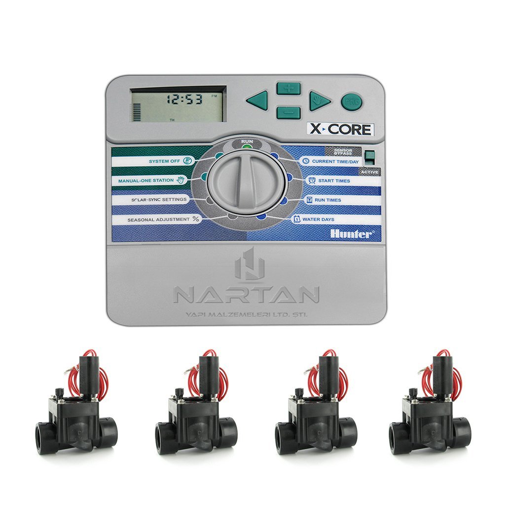 XCore Kontrol Ünitesi Ve Selenoid Vana Seti 2-4-6-8 İst. 4 İSTASYON 4 VANA