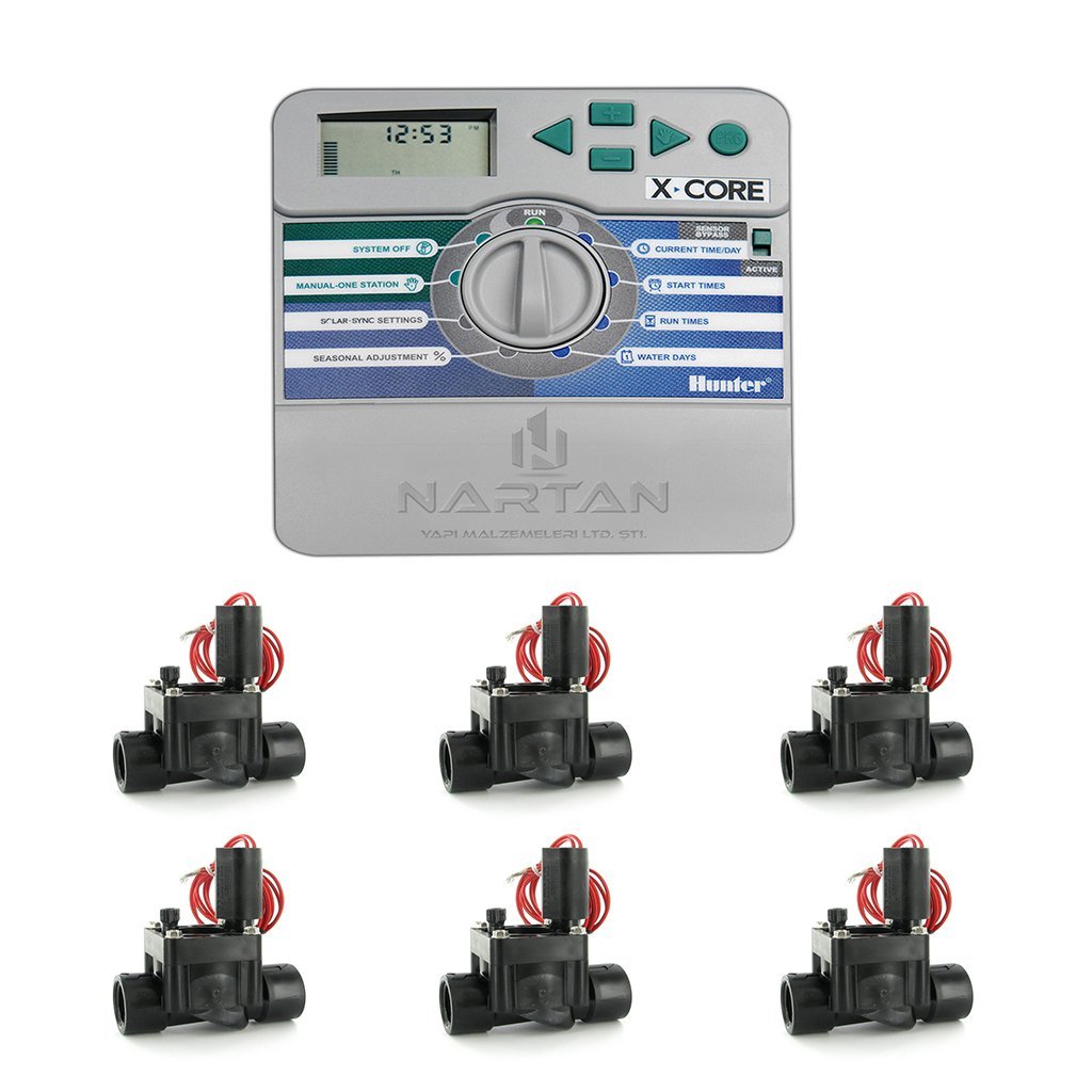 XCore Kontrol Ünitesi Ve Selenoid Vana Seti 2-4-6-8 İst. 6 İSTASYON 6 VANA
