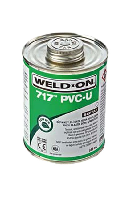 Weld-On 717 Şeffaf Pvc-U Plastik Boru Çimentosu Yapıştırıcı 1040 Gr