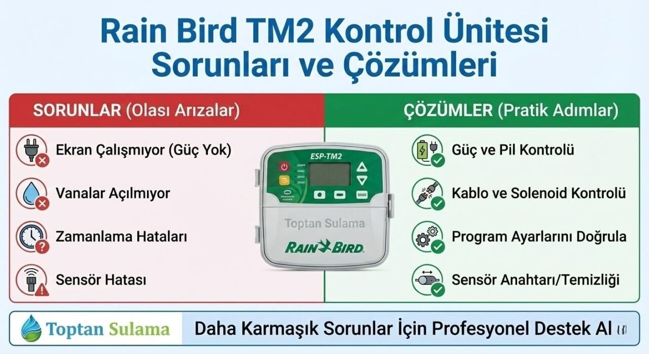 Rain Bird TM2 Kontrol Ünitesi Sorunları ve Çözümleri