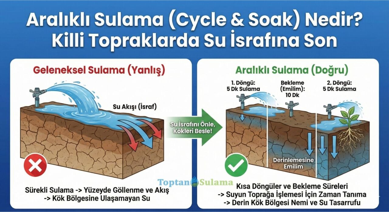 Aralıklı Sulama (Cycle & Soak) Nedir? Killi Topraklarda Su İsrafına Son