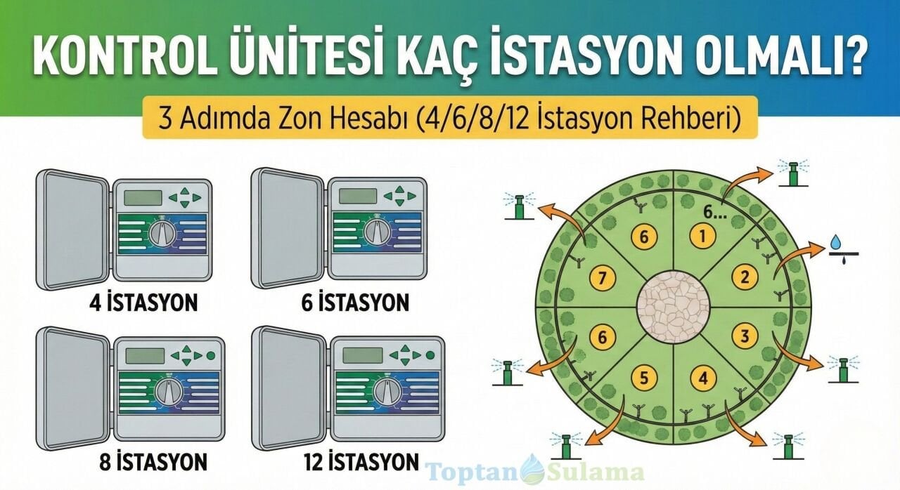 Kontrol Ünitesi Kaç İstasyon Olmalı? 3 Adımda Zon Hesabı (4/6/8/12 İstasyon Rehberi)