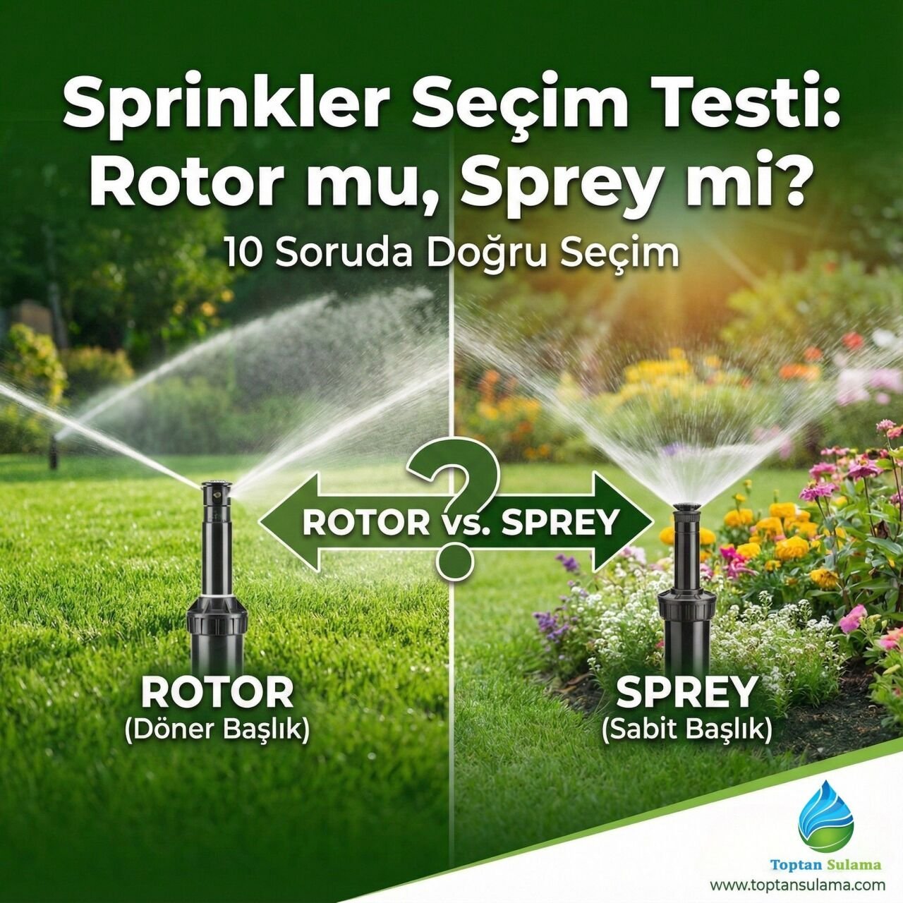 Sprinkler Seçim Testi | Rotor mu Sprey mi? 10 Soruda Doğru Seçim