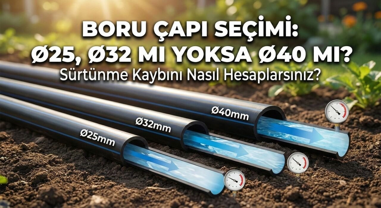 Boru Çapı Seçimi: Ø25, Ø32 mi yoksa Ø40 mı? Sürtünme Kaybını Nasıl Hesaplarsınız?