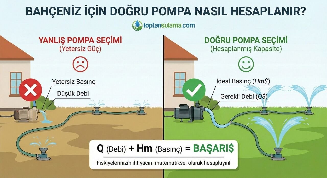 Bahçeniz İçin Pompa Kapasitesi Nasıl Hesaplanır? (Debi ve Basınç İhtiyacı Analizi)