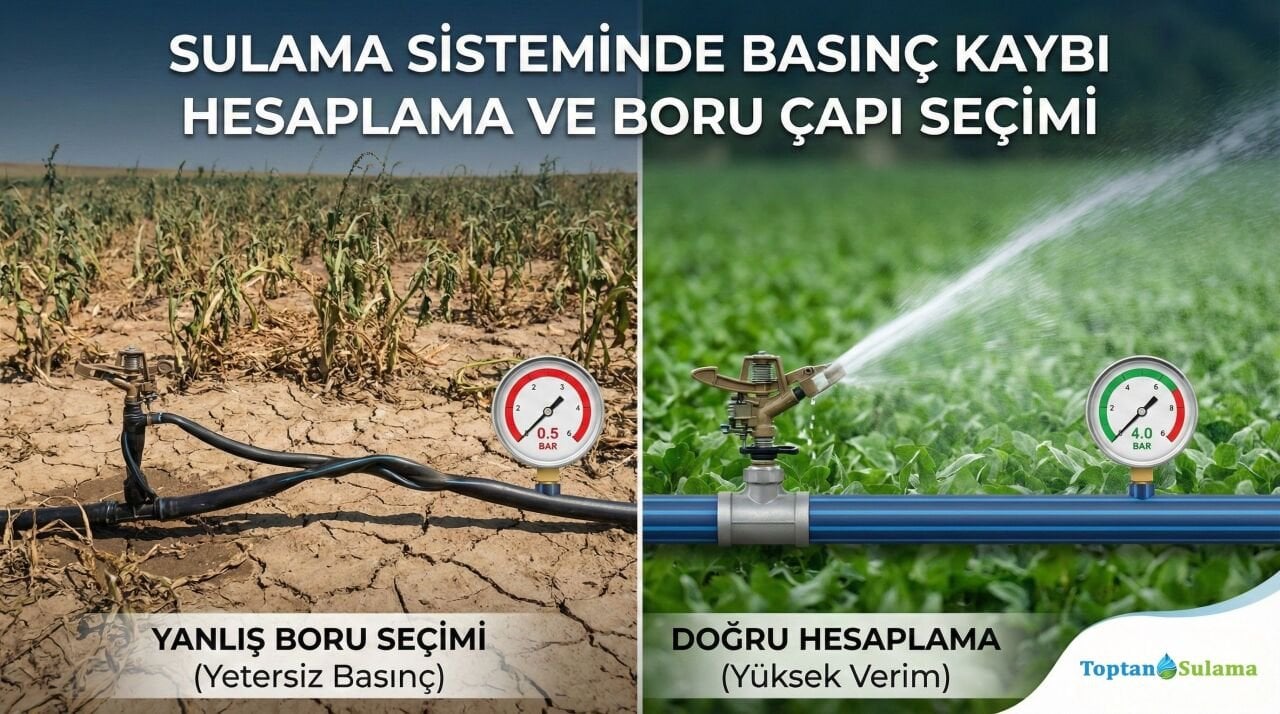 Sulama Sisteminde Basınç Kaybı Hesaplama: Doğru Boru Çapı Nasıl Seçilir?