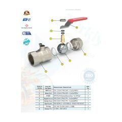 Küresel Vana Tam Geçiş PN16 1 1/2’’ 50mm