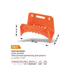 Duvara Monte Bahçe Hortum Askısı (Dübel+Vida Seti Hediye)