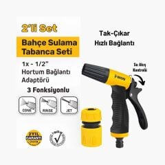 3 Fonksiyonlu Sulama Tabancası 2 Parça Set