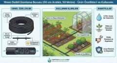 16mm Delikli Damlama Borusu 50 cm Aralıklı – 50 Metre