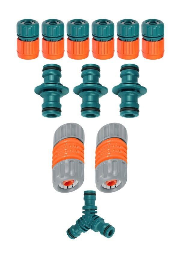 12 Parça Hortum Bağlantı Seti 1/2'' Yarım Parmak