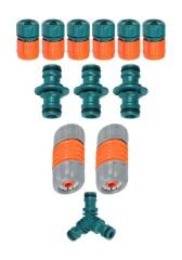 12 Parça Hortum Bağlantı Seti 1/2'' Yarım Parmak