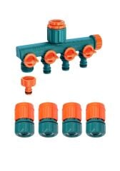 Hortum Dörtlü Dağıtıcı Seti 1/2'' (Yarım Parmak) – 4 Çıkışlı Hortum Dağıtıcı