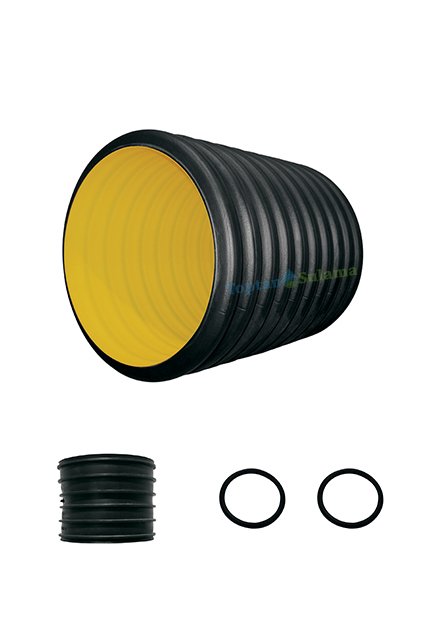 HDPE Koruge Boru 150mm SN4 Manşon Conta Dahil 6 Metre (1 Manşon, 2 Conta Dahil)