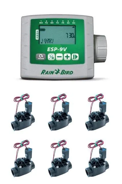 Esp 9V Pilli Kontrol Ünitesi Selenoid Vana Seti (1-2-4-6) 6 İSTASYON 6 VANA