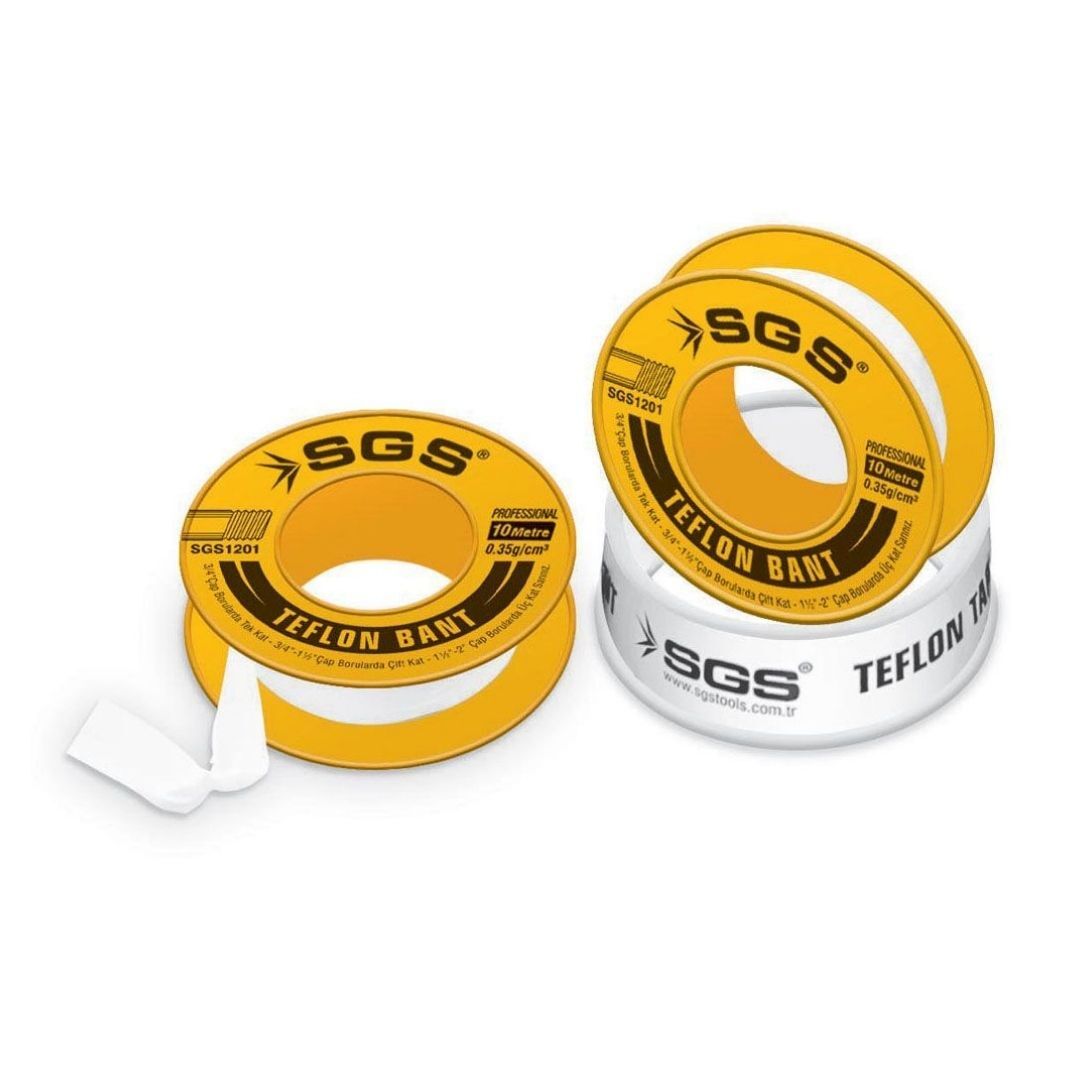 SGS Profesyonel Teflon Bant 12 mm x 10 m x 0,35 gr – SGS1201